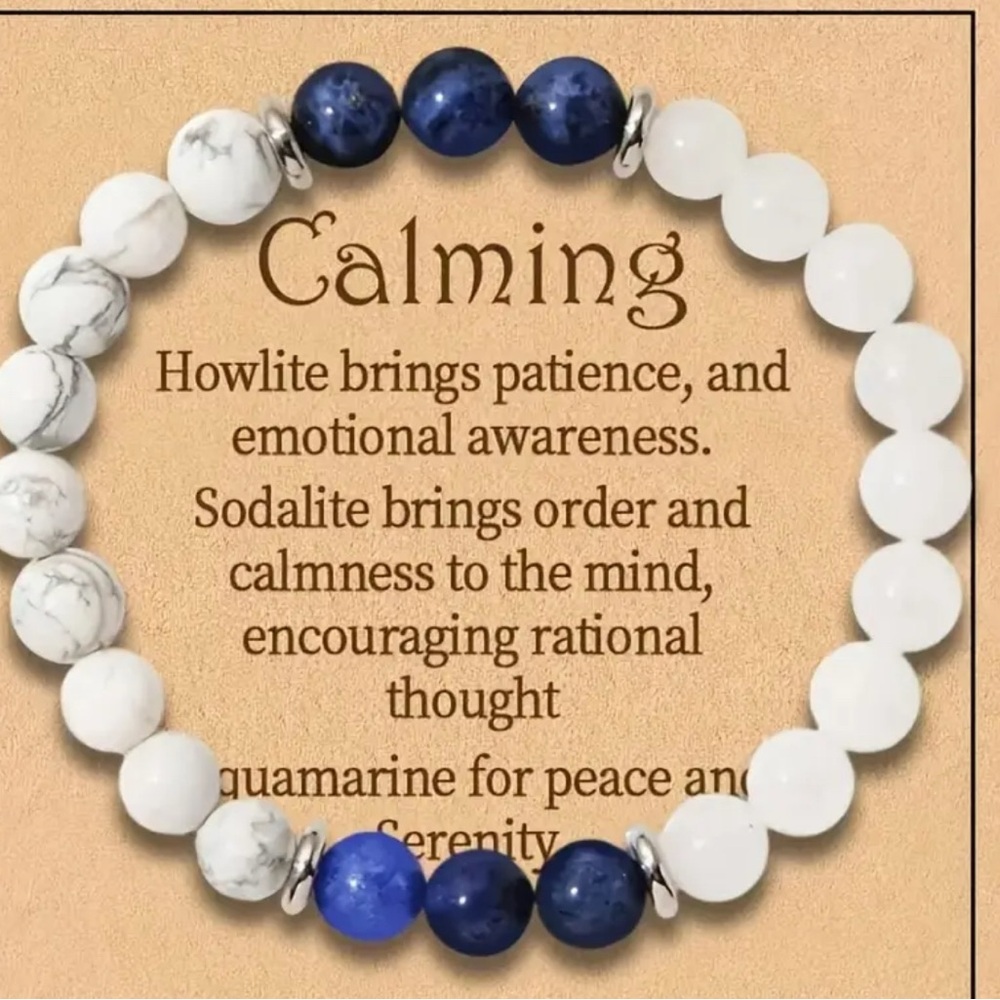 Handmade Bohemian Calming Howlite and Sodalite Bracelet